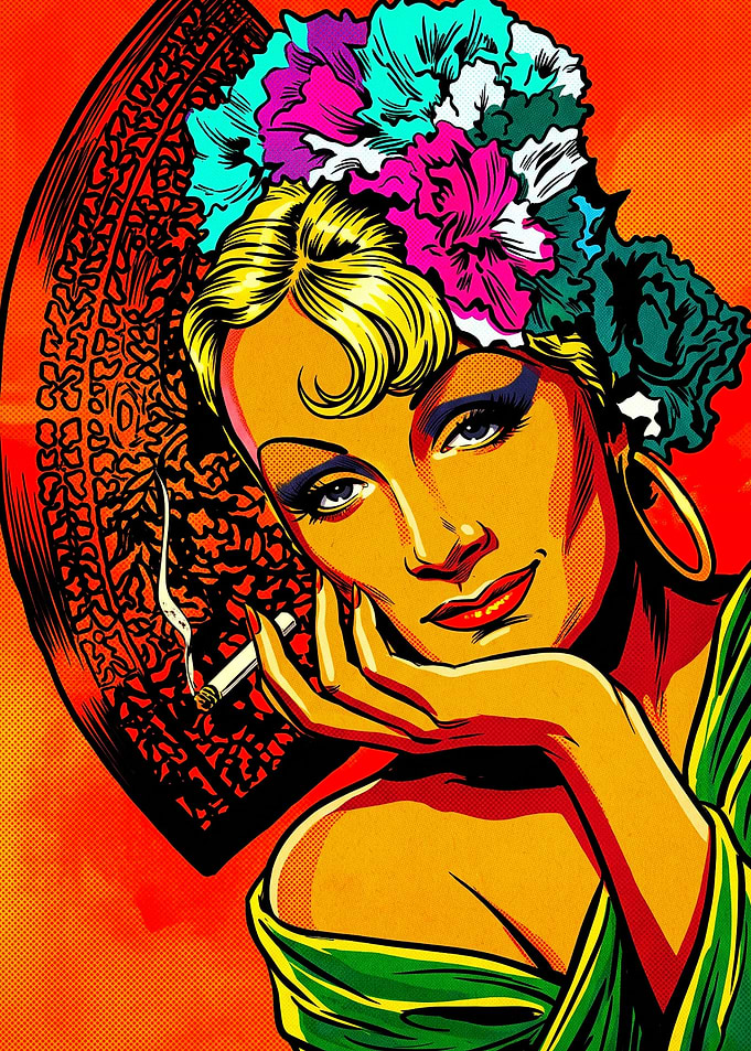 Pop Art Portrait of Marlene Dietrich