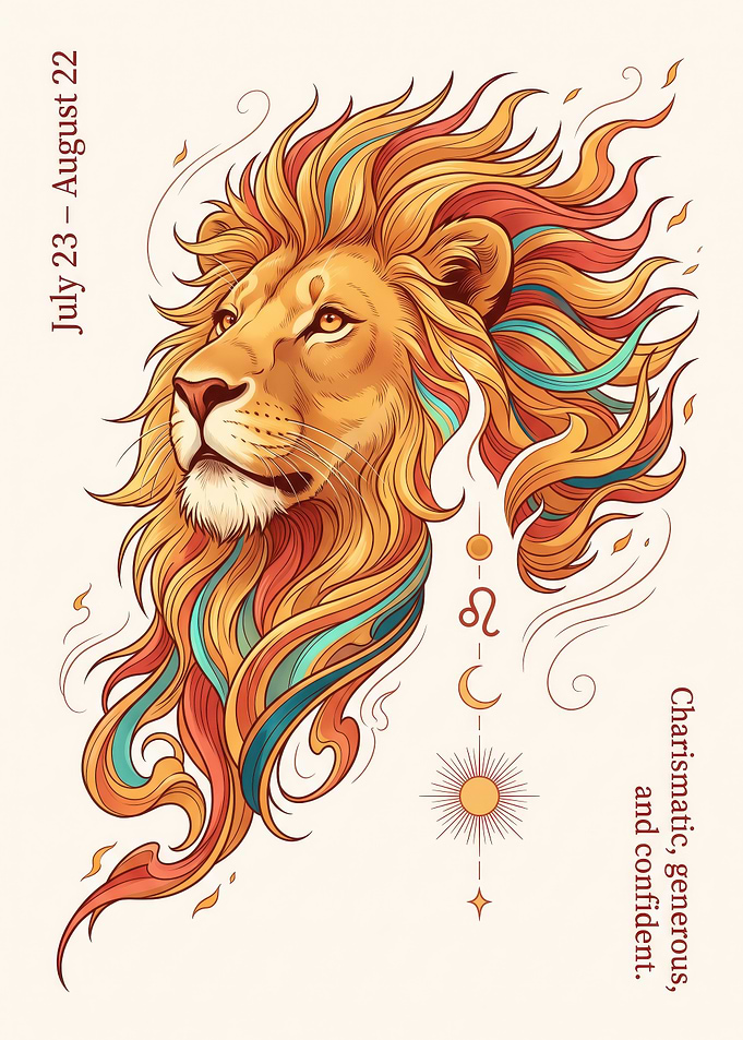 Leo Zodiac Sign Artistic Illustration