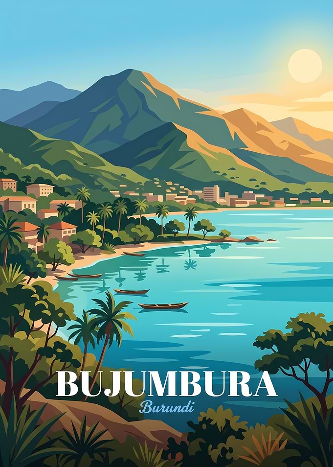 Bujumbura Burundi Travel Poster