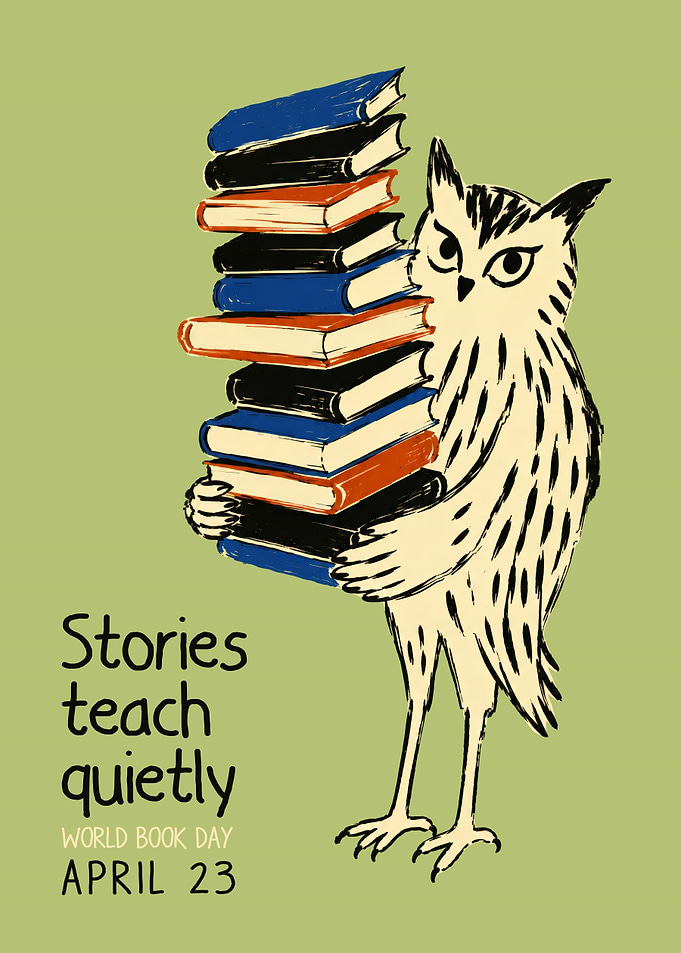 World Book Day Owl Illustration