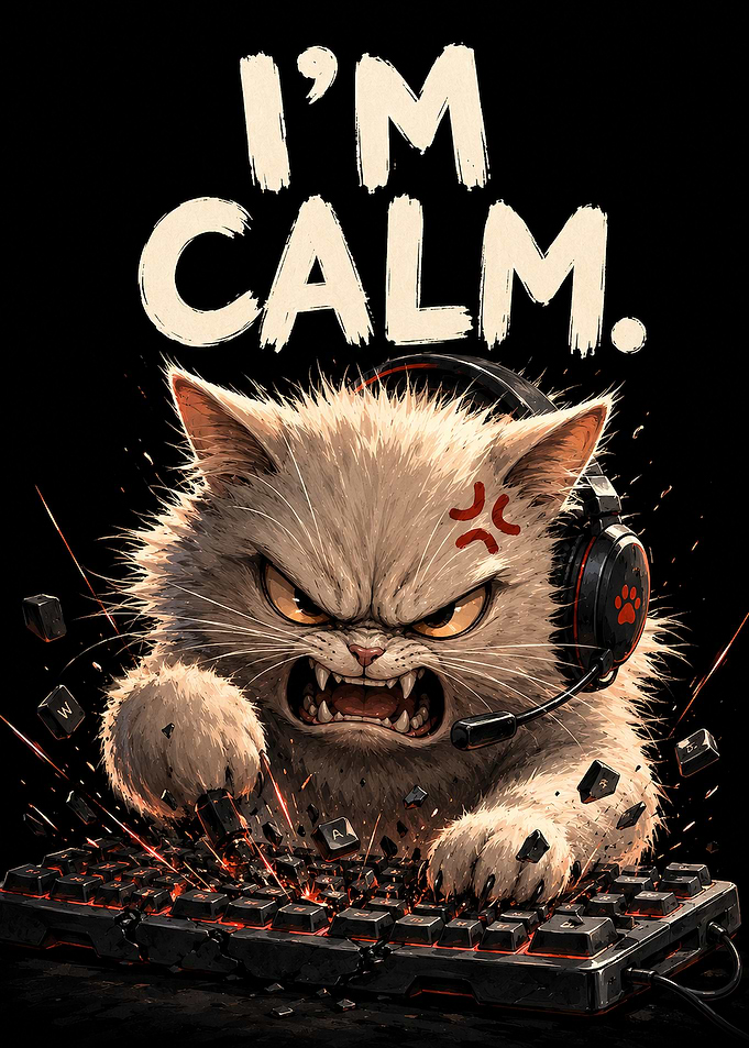 Funny Gamer Rage Cat Artwork: I'm Calm