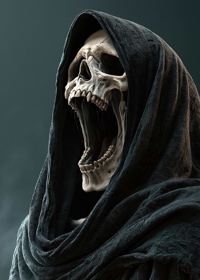 Screaming Grim Reaper Skull