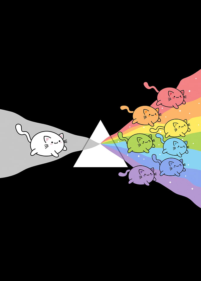 Prism Cat Rainbow Refraction Art