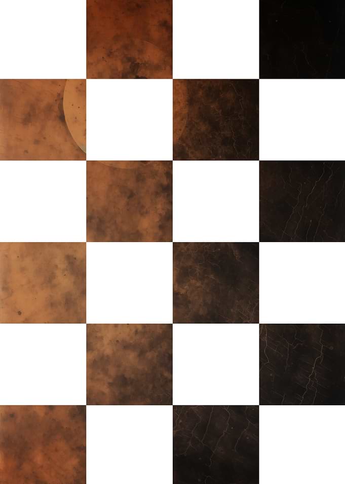 Abstract Brown and Black Checkerboard Pattern
