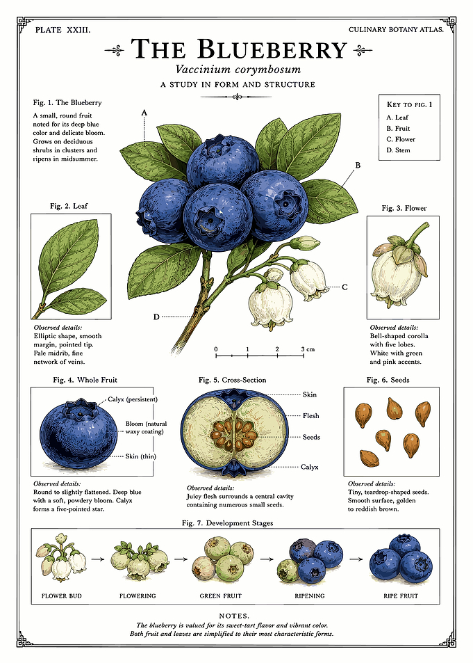 Botanical Illustration of the Blueberry