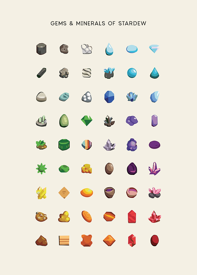 Gems and Minerals of Stardew Valley