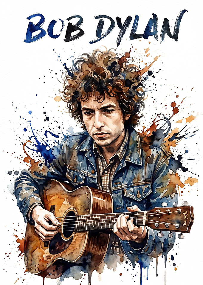 Bob Dylan Watercolor Portrait
