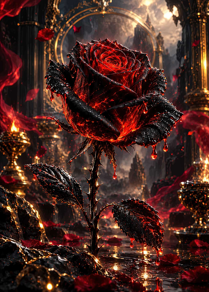 Gothic Molten Lava Rose