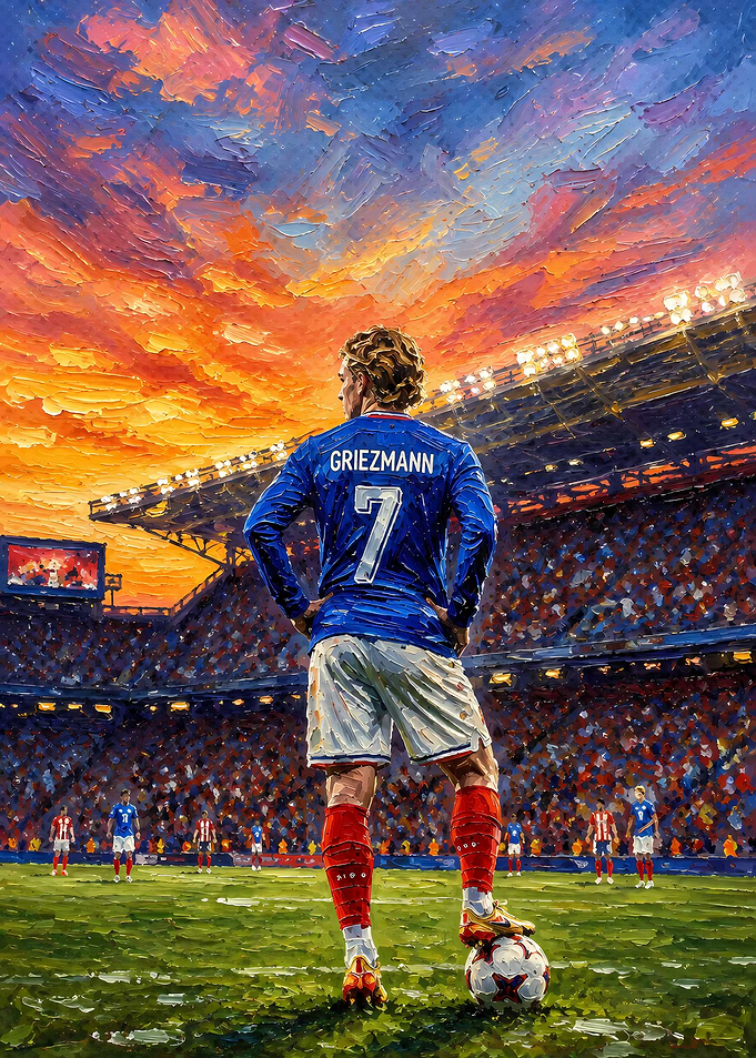 Antoine Griezmann Soccer Stadium Painting