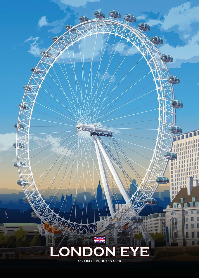 London Eye Travel Poster