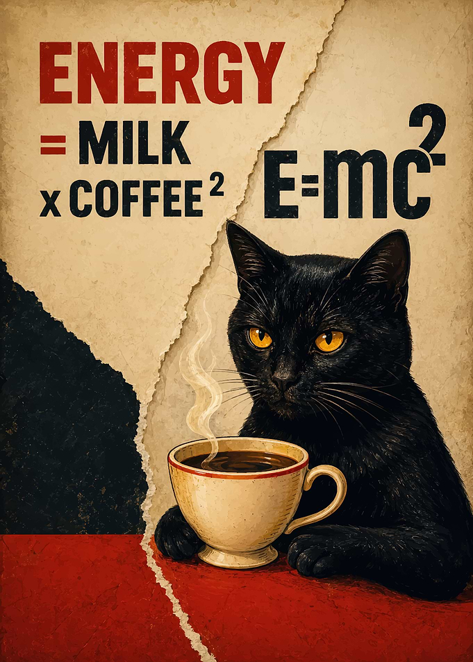 Black Cat Coffee Energy Poster