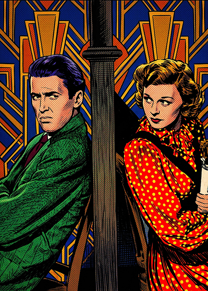 Pop Art Style Movie Couple Portrait