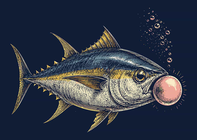 Tuna Fish Blowing Bubblegum