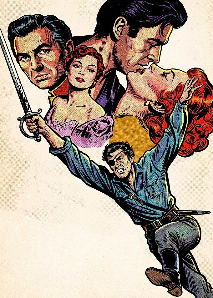 Vintage Comic Book Style Adventure Poster