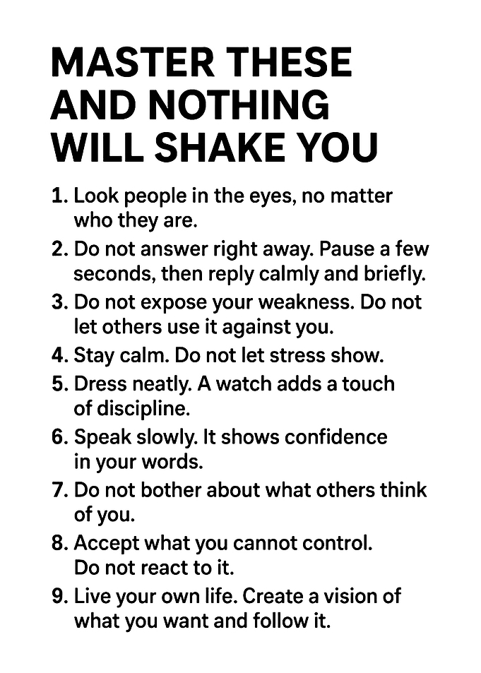 Inspirational Life Advice List Poster