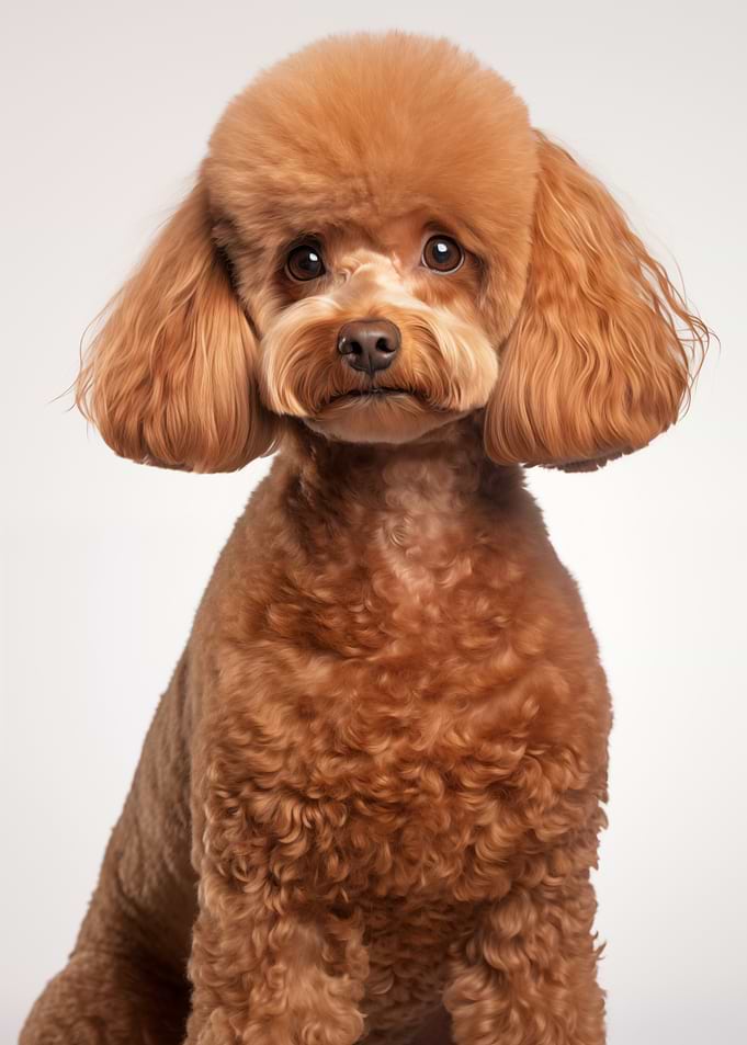 Portrait of a Cute Brown Poodle