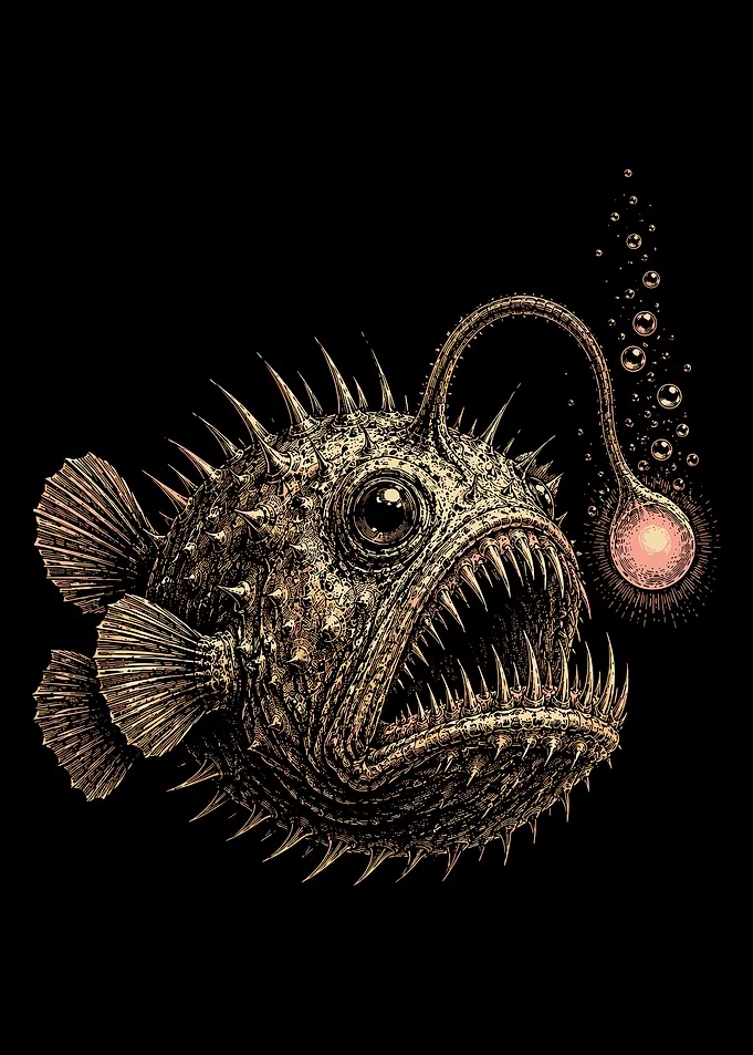 Detailed Anglerfish Illustration