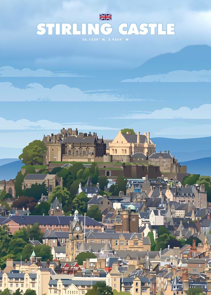 Stirling Castle Scotland Travel Poster