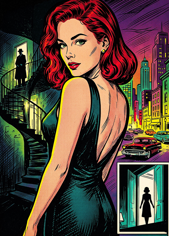Noir Comic Style Femme Fatale