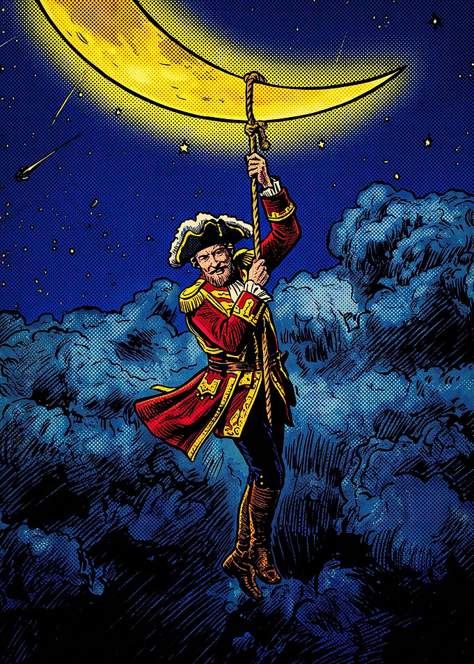 Captain Hanging from the Moon
