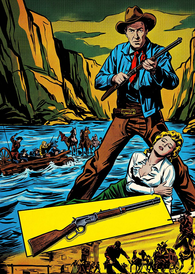 Vintage Western Comic Book Illustration