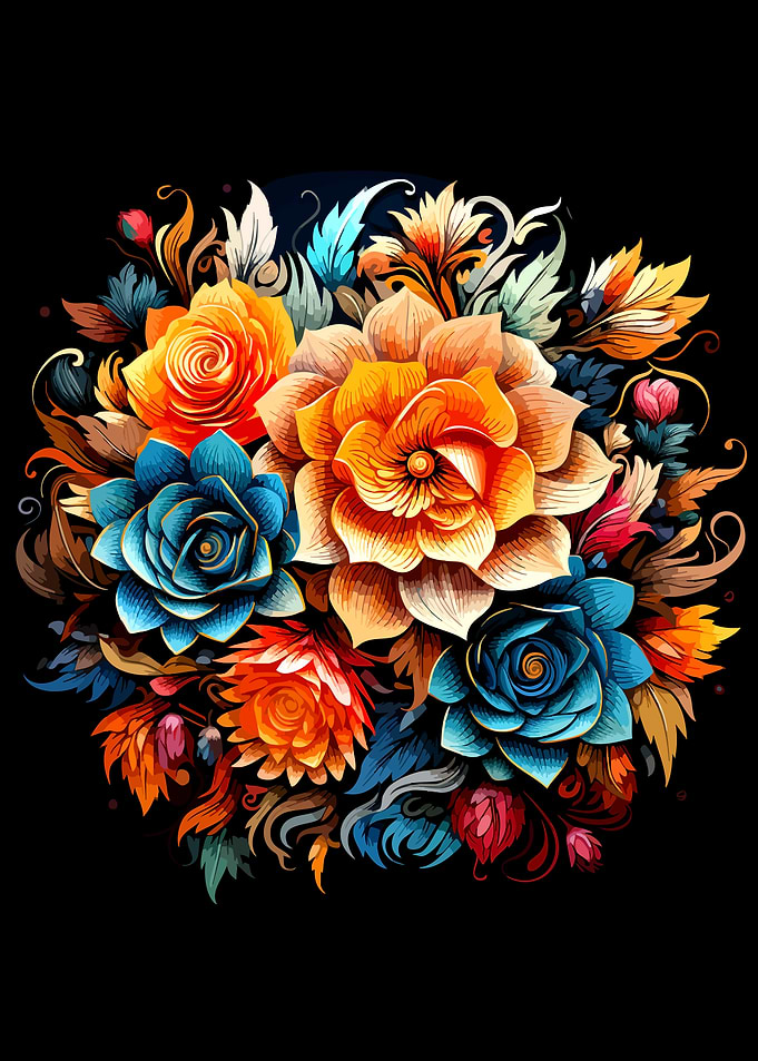 Vibrant Floral Bouquet Illustration
