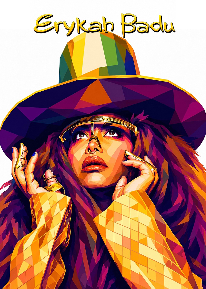 Erykah Badu Pop Art Portrait