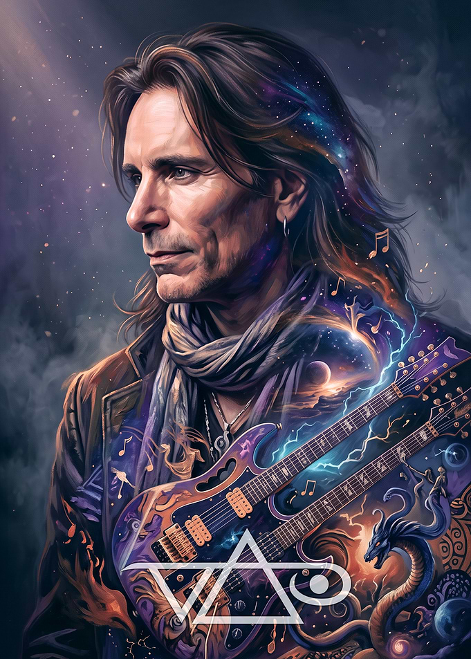 Cosmic Rock Musician Portrait