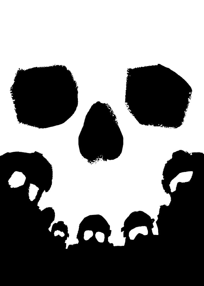 Skull Formed by Soldiers Silhouette