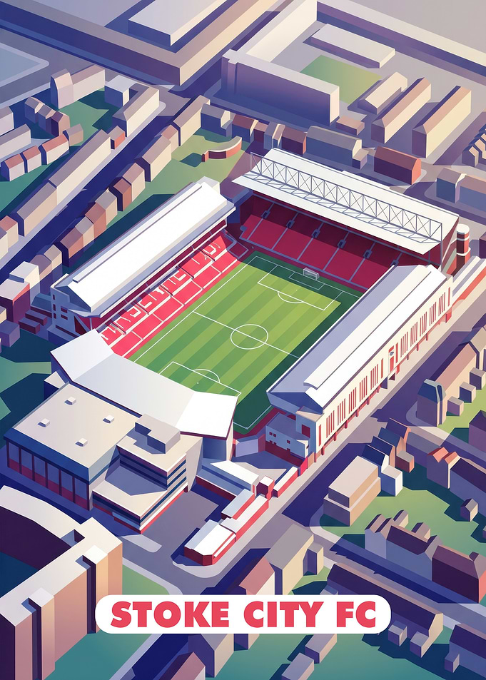 Stoke City FC Stadium Isometric Illustration