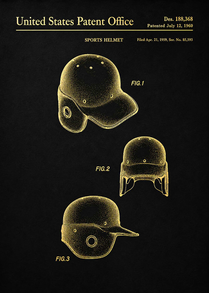 Vintage Sports Helmet Patent Print