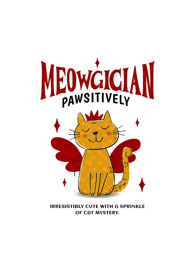Meowgician Cute Cat Illustration