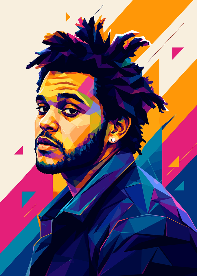 The Weeknd Geometric Pop Art Portrait