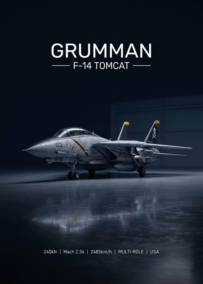 Grumman F-14 Tomcat Military Aircraft Poster
