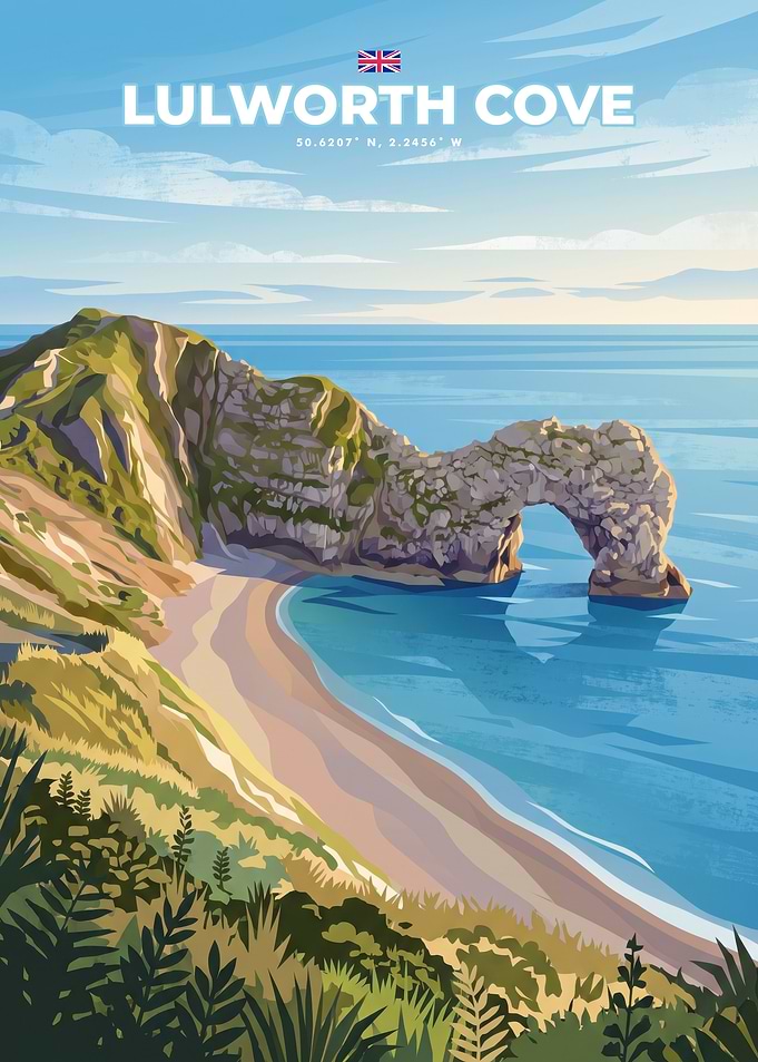 Lulworth Cove Travel Poster