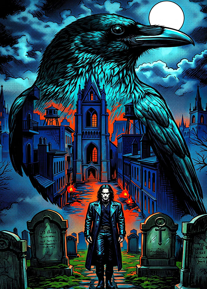 The Crow Gothic Cemetery Poster