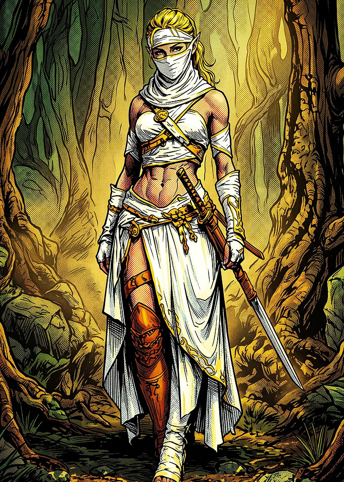 Elven Warrior in White Robes