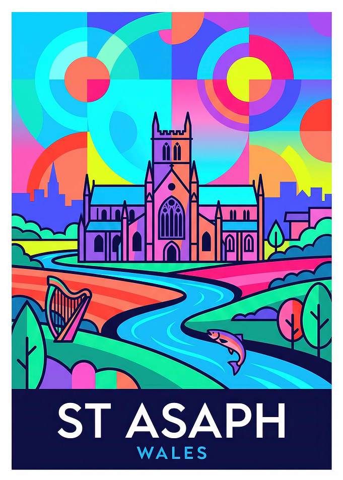 St Asaph Wales Travel Poster