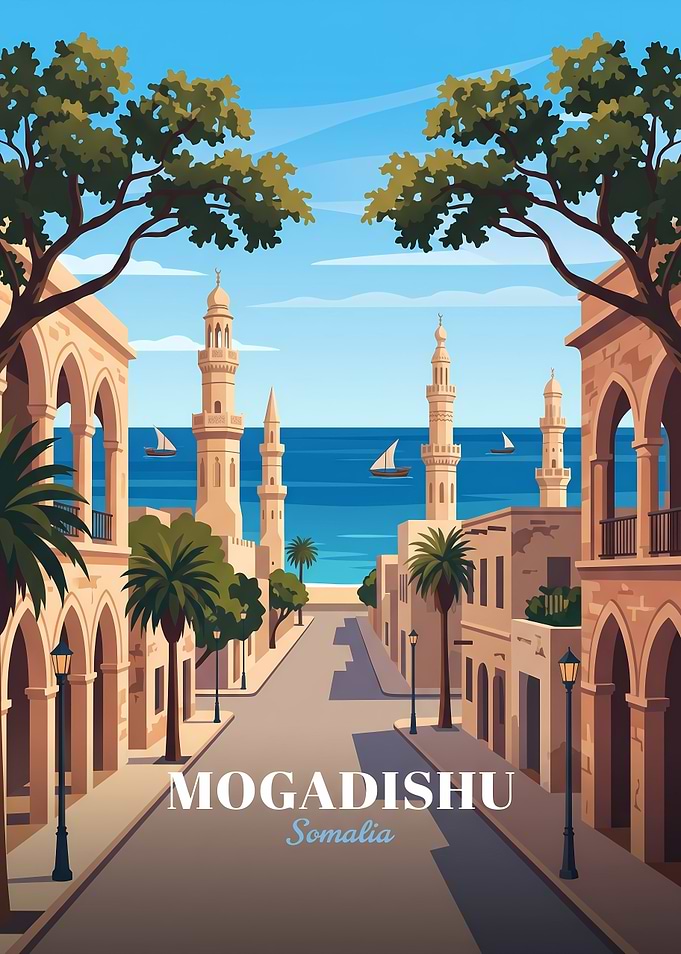 Mogadishu Somalia Travel Poster