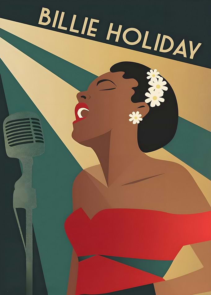 Billie Holiday Jazz Singer Poster