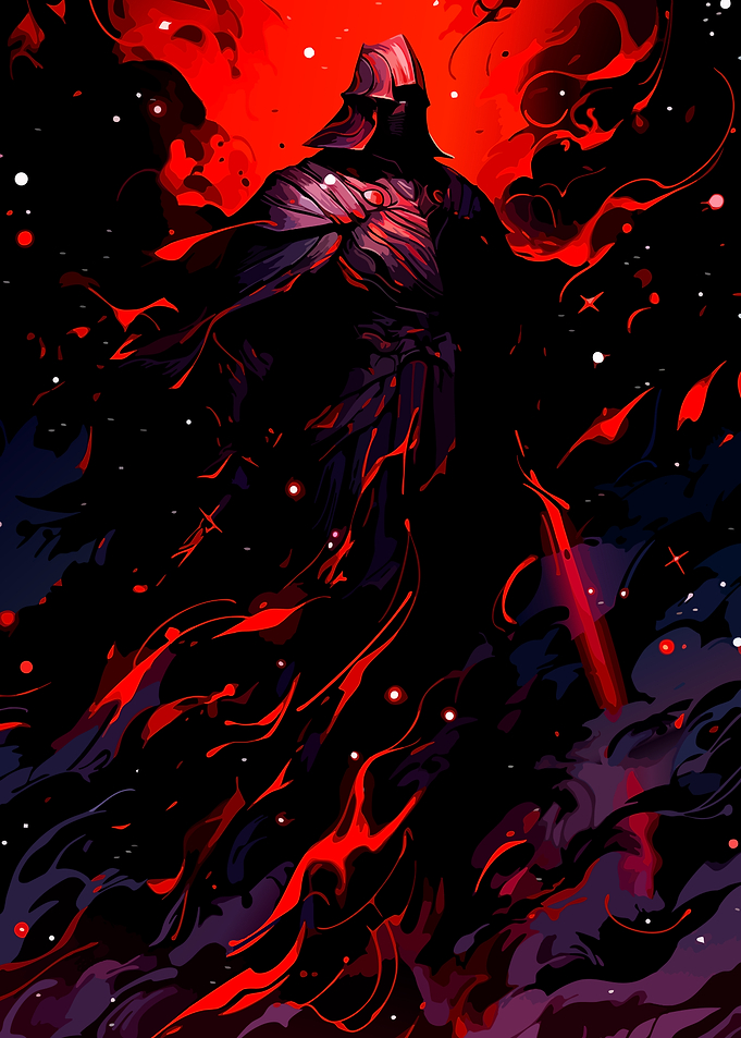 Dark Knight in Red Flames