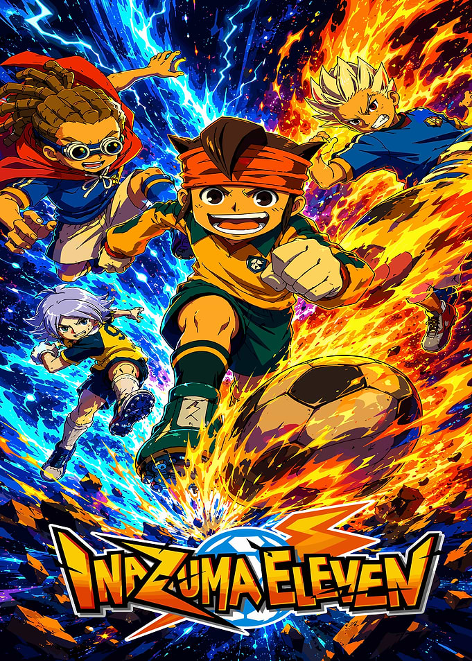 Inazuma Eleven Anime Soccer Action Poster