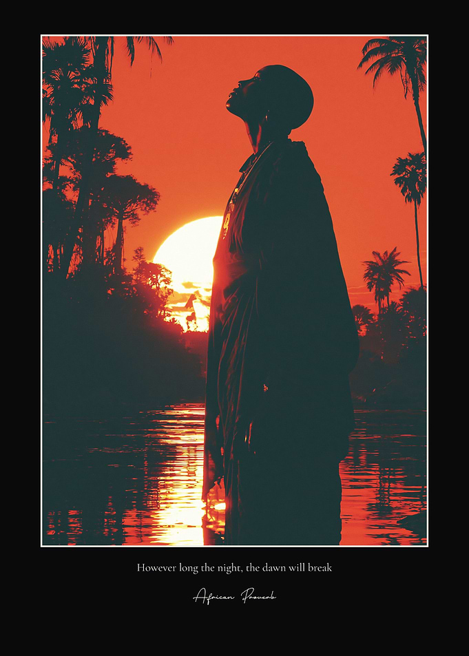 African Proverb Sunrise Silhouette Poster