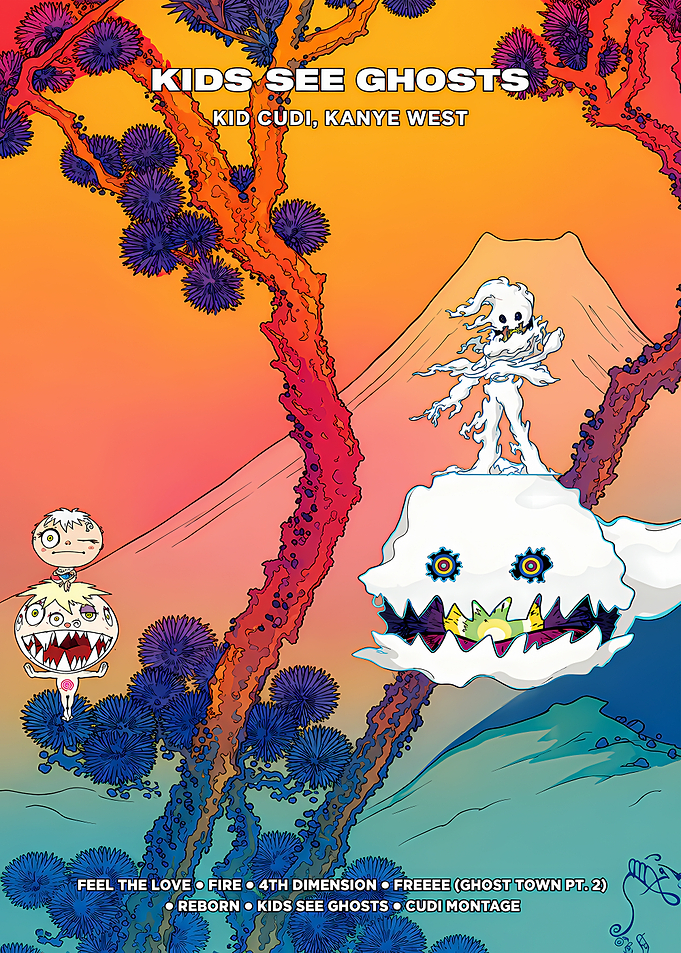 Kids See Ghosts Album Art Poster