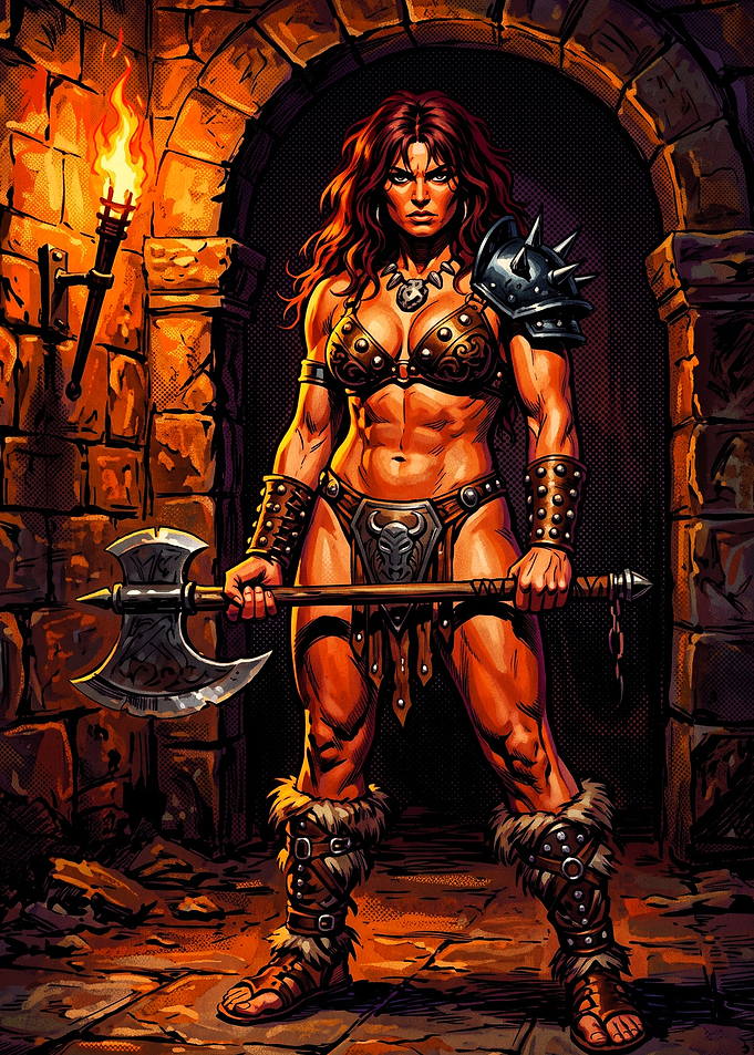 Fierce Female Barbarian Warrior