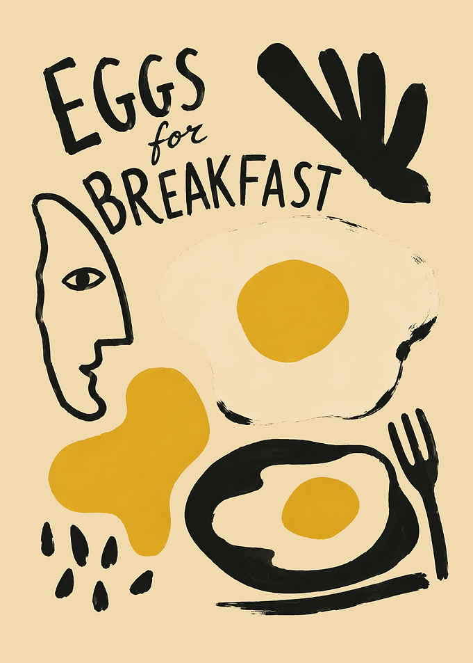 Eggs for Breakfast Abstract Art Print