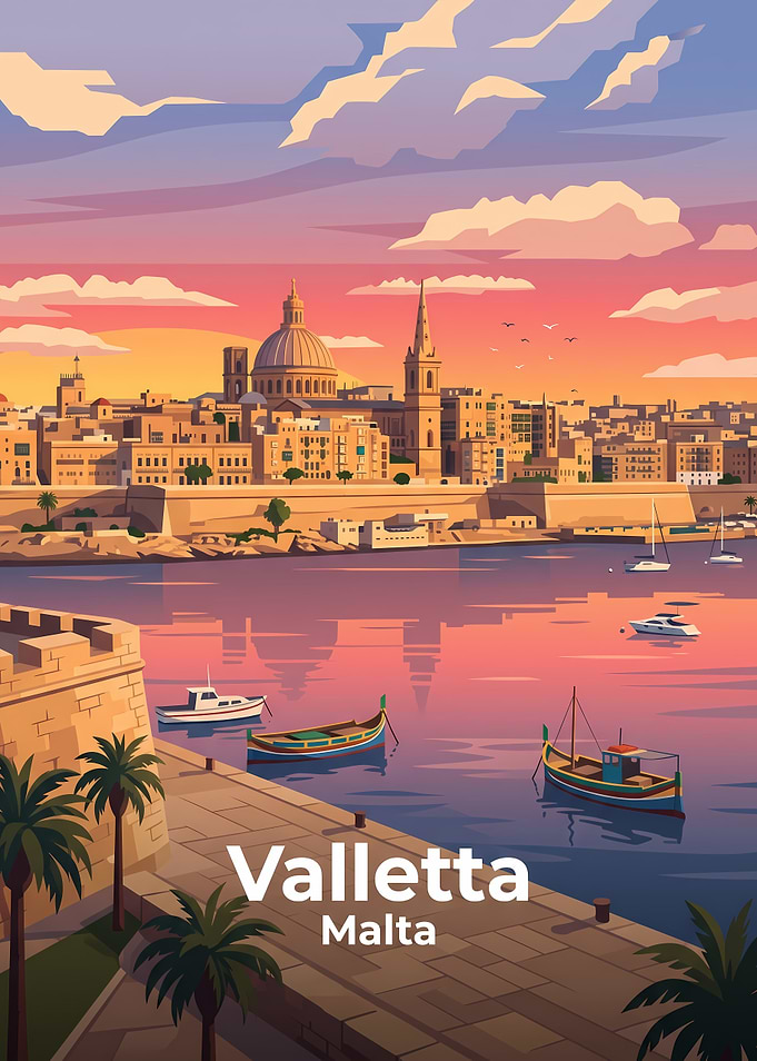 Valletta Malta Travel Poster