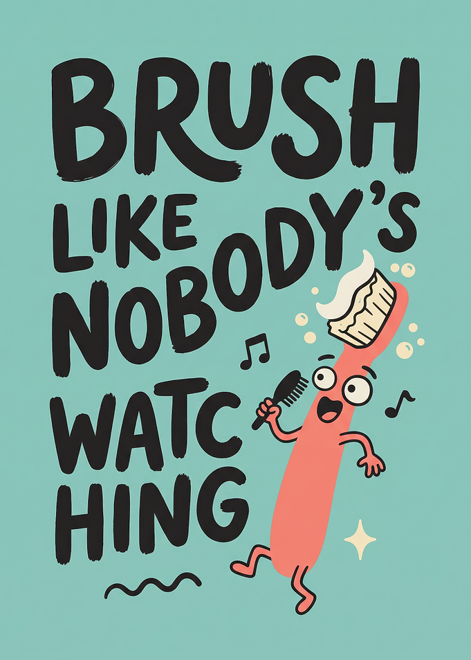Brush Like Nobody's Watching Poster