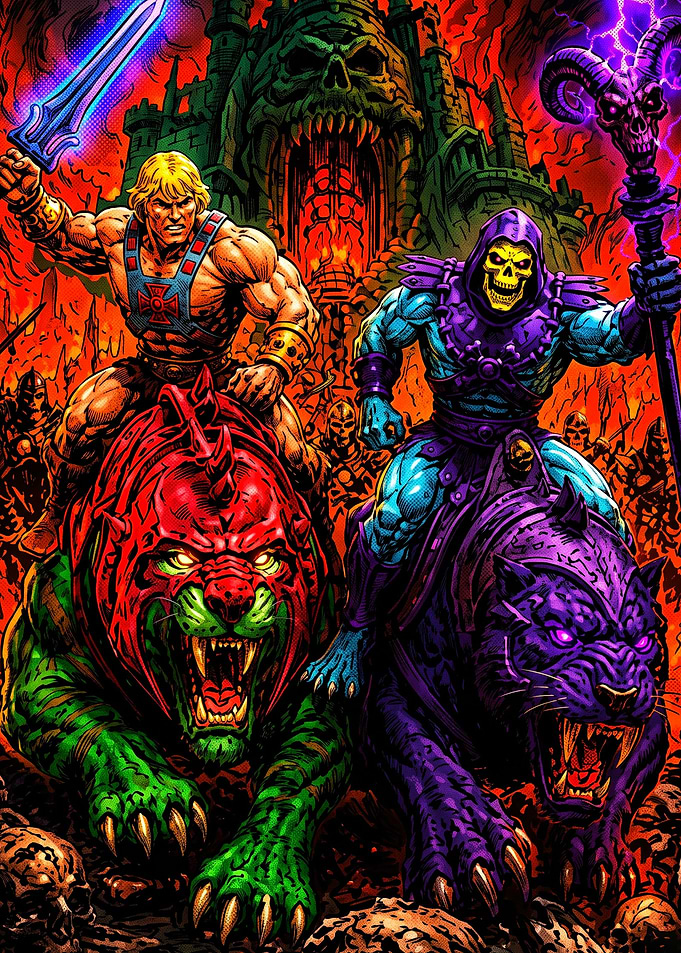 He-Man and Skeletor Battle Illustration