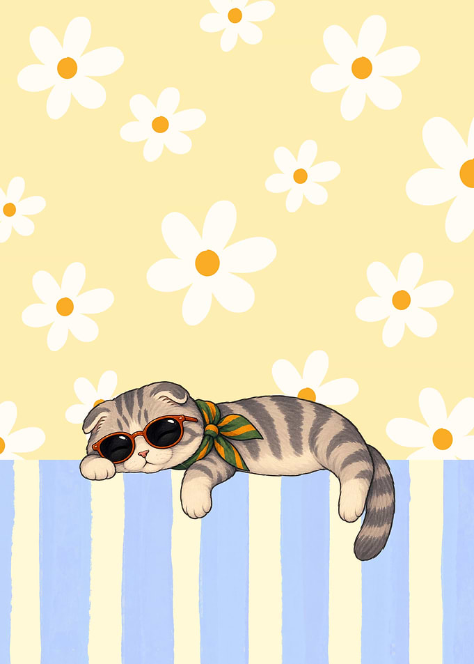 Cute Tabby Cat Wearing Sunglasses